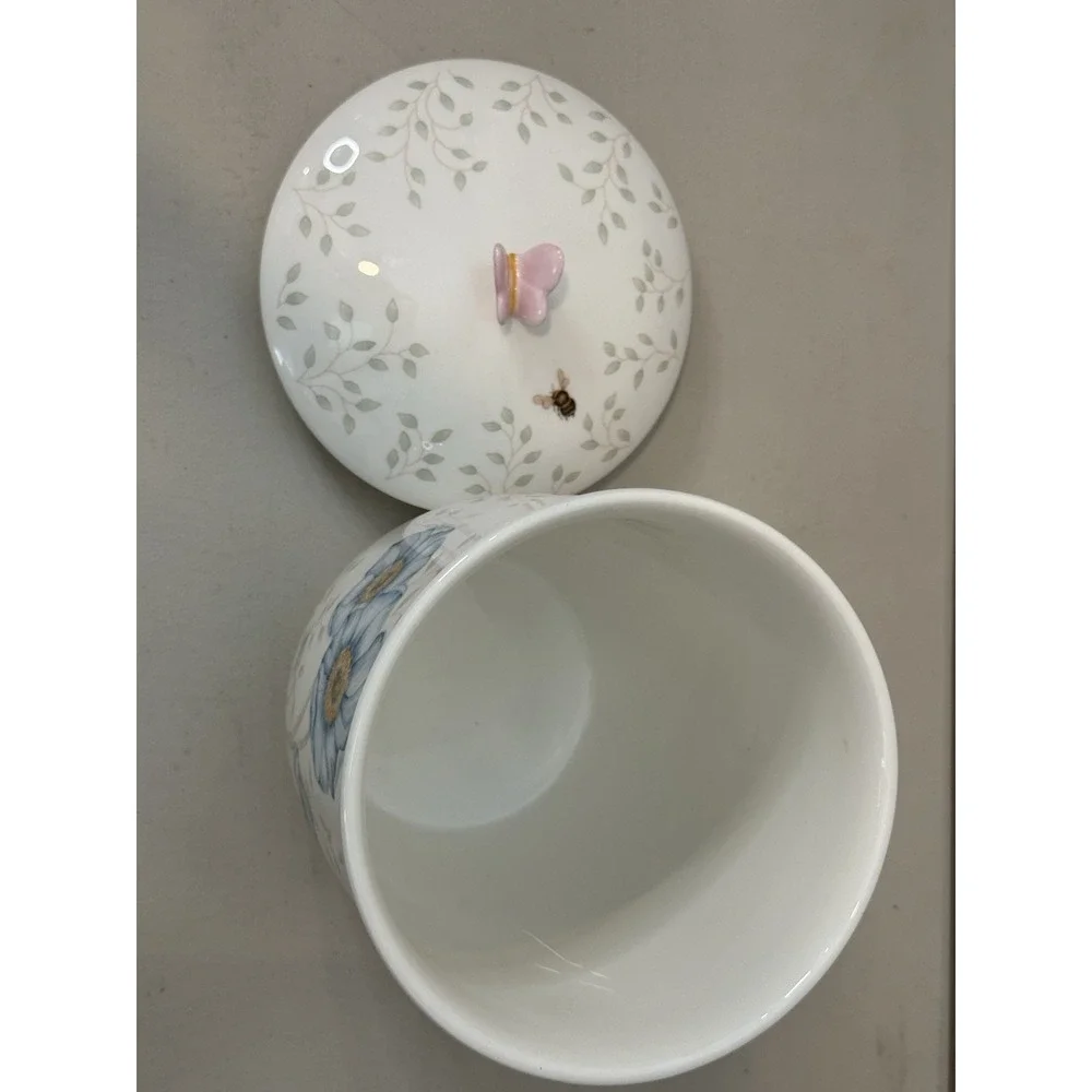 Lenox Porcelain Butterfly Meadow Large Canister with Lid 9
